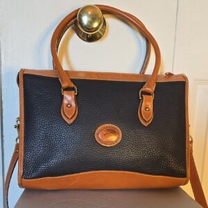 Dooney & Bourke Black and Tan Satchel